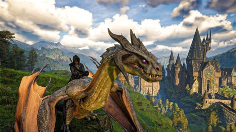 Hogwarts Legacy Flying On A Dragon Mount Mod Showcase Youtube