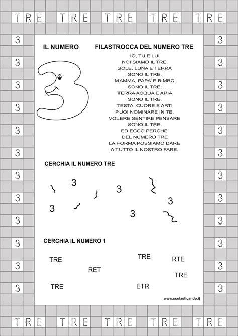 Classe Prima Matematica Il Numero 3 Schede Da Scaricare