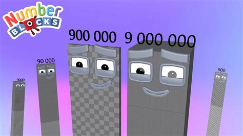 Numberblocks Standing Tall Comparison 9 90 900 9000 900000 To 9