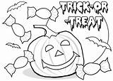 Halloween Coloring Pages Pumpkin Printable Kids Trick Treat sketch template