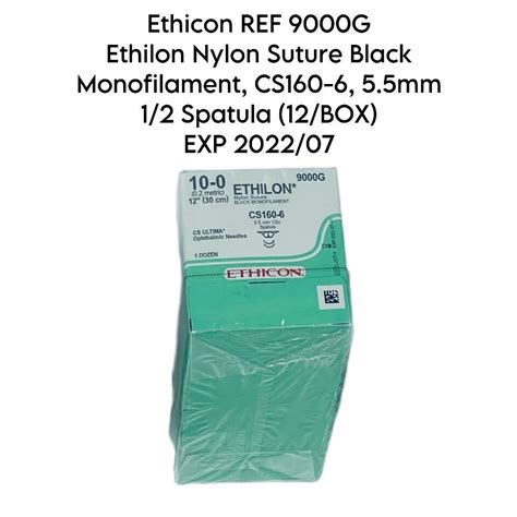 New Ethicon Ref 9000g Ethilon Nylon Suture Black Monofilament Cs160 6