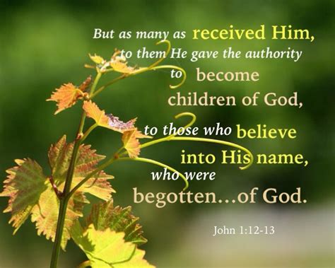 John 112 13 But As Many As Received Him To Them He Gave The Authority