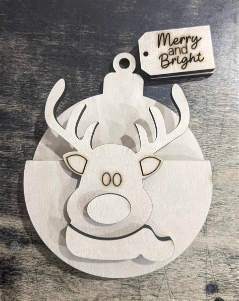 4 Reindeer Gift Card Holder Ornament MR PEACOCK S WOOD LLC