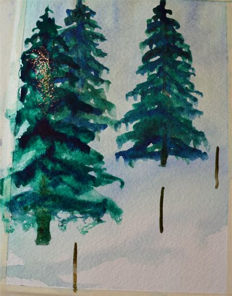 Kellie Chasse Fine Art Steps For Painting A Winter Pine