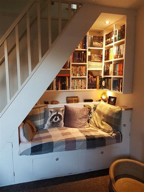 Reading Nook With Loads Of Storage Home Stairs Design Home Library