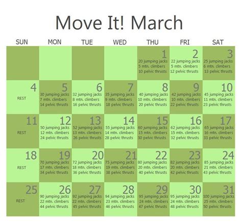 March Workout Month Workout March Workout Workout Challenge