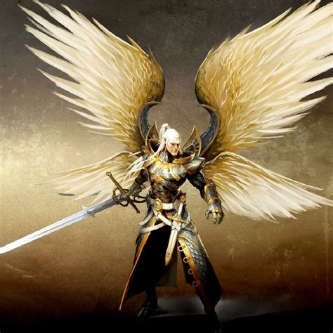 Golden Warrior Angel Warrior Angel Male Angels Angels And Demons