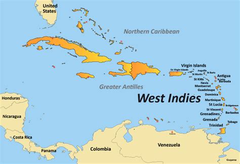 Where Are The West Indies West Indies Map Showing Iconic Tourist