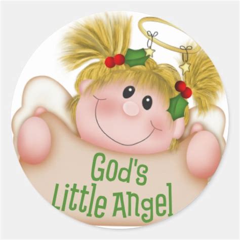 Gods Little Angel Classic Round Sticker Zazzle