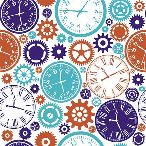 Premium Vector Clocks Seamless Pattern Color Texture Of Time