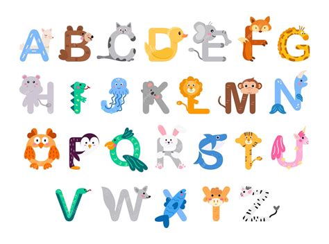 Premium Vector Zoo Alphabet Animal Alphabet Letters From A To Z