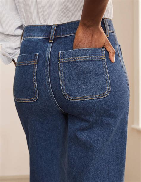 Patch Pocket Wide Leg Jeans Mid Vintage Boden Us