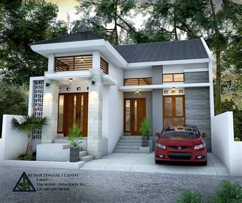 Desain Rumah Lantai Lengkap Sederhana Tampak Depan Minimalis Rumahtopia