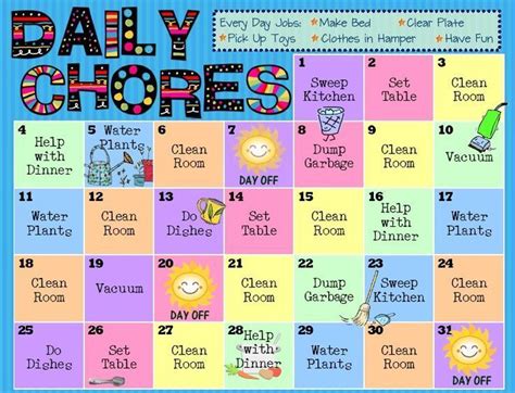 Daily Chores Chart Chore Chart Kids Charts For Kids Chore Chart