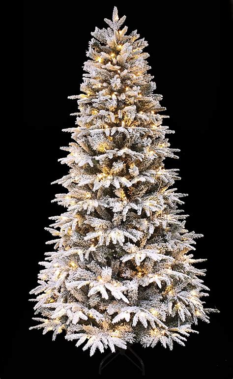 Christmas Tree 7ft Snowy Forest Spruce The Pe Feel Real Flocked Narrow
