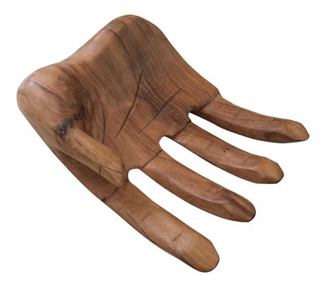Hand Carved Wood Hand Sculpture Made From Solid Wood Great Accent