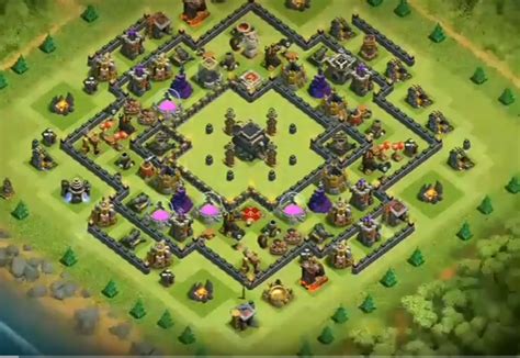 Letakkan crusher di pintu masuk atau di pusat pertahanan. Base Th 9 Anti 3 Bintang / New Best Th9 Base 2019 With Replay Anti 3 2 Star Th9 Trophy Base With ...