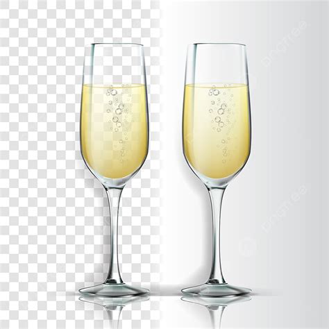 Realistic Champagne Vector Art Png Realistic Glass With Sparkling