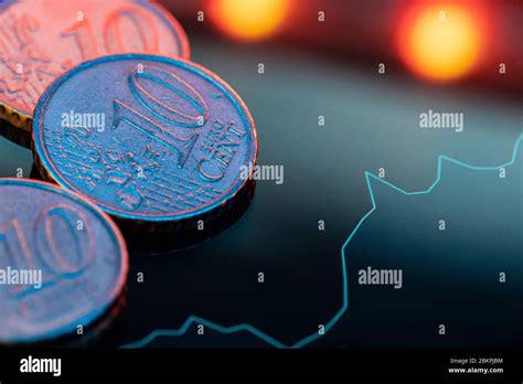 Euro Coin On Stock Chart Financial Investment Concept Stock Photo Alamy