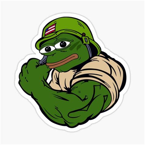 Pepe The Frog Military Soldier War Funny Meme Sticker For Sale By