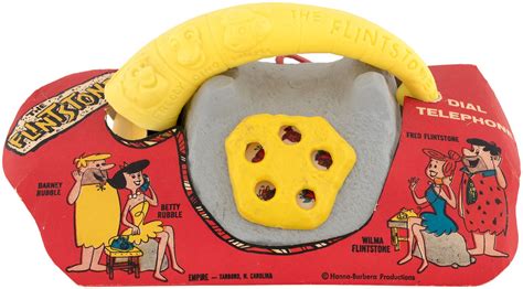 Flintstones Toy Dial Telephone Plastic Toy 1960s Hanna Barbera