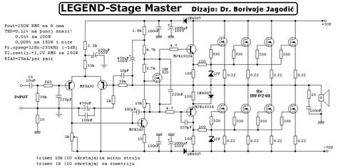 The circuit is a microphone amplifier for use with low impedance (~200 ohm) microphones. 250W RMS Power Amplifier Legend Stage Master Circuit Diagram - Electronic Projects, Power Supply ...
