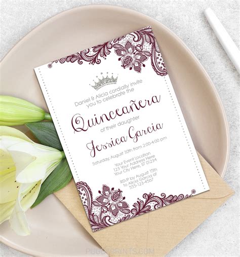 Quinceanera Invitation Templates Free Download Printable Word Searches