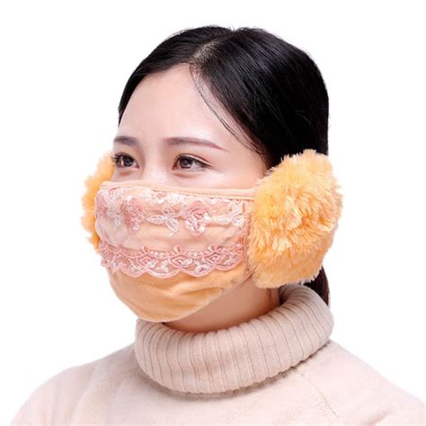 Winter Dustproof Mask Ear Protection And Keep Warm Two In One Mask Mouth Mask In Women S Masks