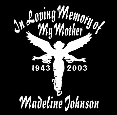 In Loving Memory Of Decal Angel Personalized Name Dates Memorial