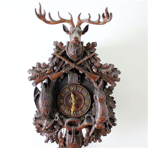German Black Forest Style Lux Usa Hunters Cuckoo Clock Ebth