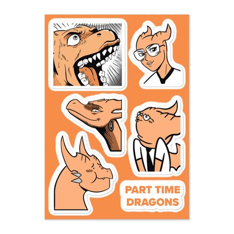 Funny Dragon Stickers Part Time Dragons