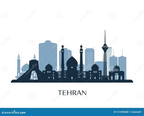 Tehran Skyline Iran Trendy Vector Linear Style