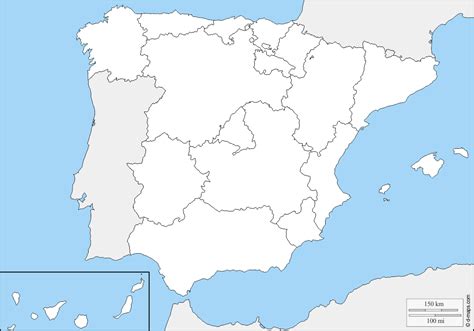 Mapa Mudo España Comunidades Autonomas Para Imprimir Mapa Mudo De Las