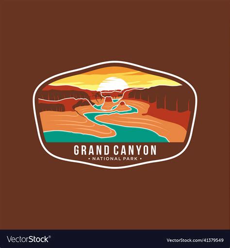 Grand Canyon National Park Patch Logo Royalty Free Vector