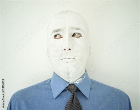 Artistic Painting Man Face In White Stock Photo And Royalty Free