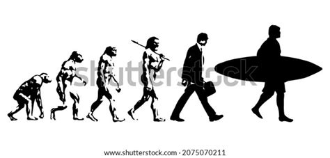 Vector Illustration Depicting Evolution Primitive Man Stock Vector