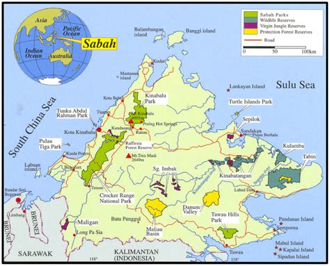 Location Of Sabah Malaysian Borneo Illustration Provided By The Sabah