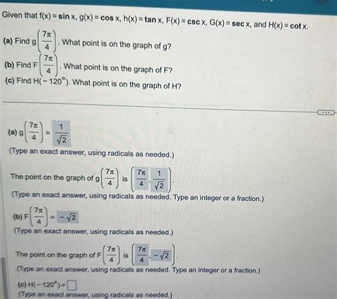 [answered] given that f x sin x g x cos x h x tan x f x csc x g x sec x kunduz