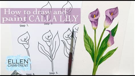 How To Draw And Paint Calla Lily Step By Step Watercolor Tutorial