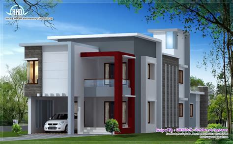 Modern Double Storey Flat Roof House Designs