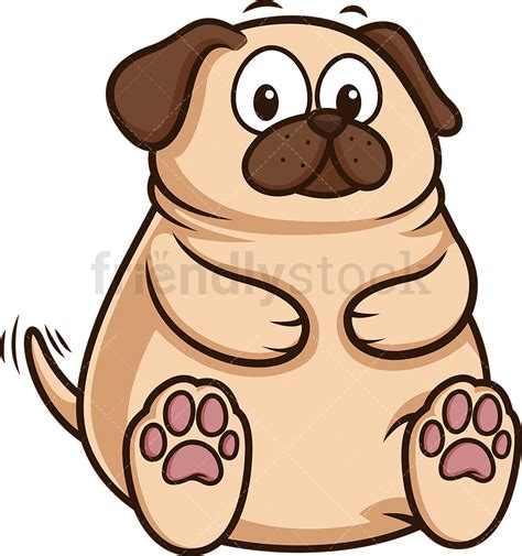 Fat dog mendoza is an. Fat Pug Dog Cartoon Clipart Vector - FriendlyStock