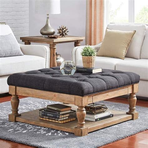 Homevance Homevance Button Tufted Upholstered Coffee Table Upholstered