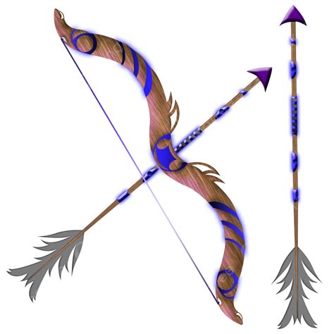 Purple Bow White Transparent Magic Purple Bow And Arrows For