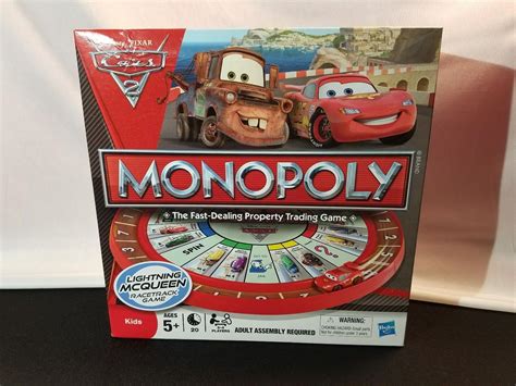 Cars 2 Monopoly Disney Pixar Board Game Complete 1896411057