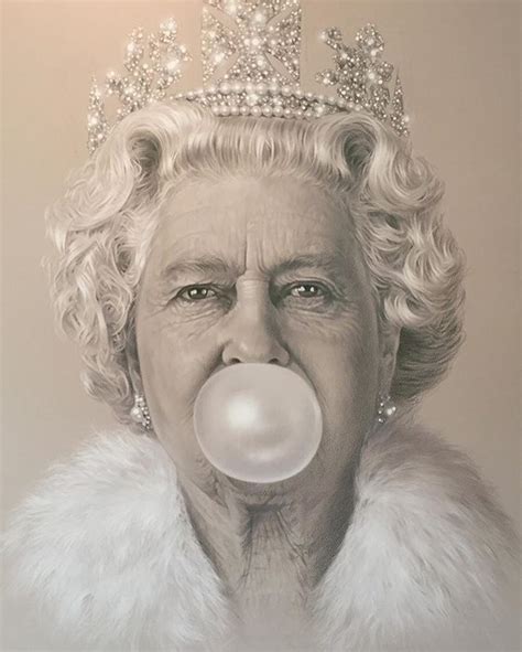 queen elizabeth bubble gum art image a4 poster gloss print laminated ebay moebius artist