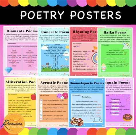 Poetry Posters Resources For Teaching Australia