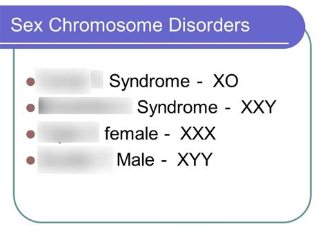 Sex Chromosome Disorders Diagram Quizlet