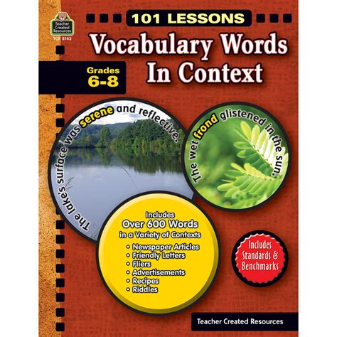 101 Lessons Vocabulary Words In Context Grades 6 8 Tcr8143 Teacher