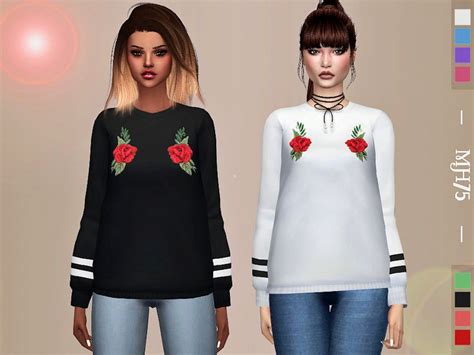 Cute Sporty Top With Rose Appliques Found In Tsr Category Sims 4