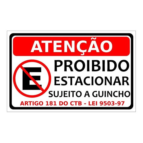 Placa Proibido Estacionar Resistente 30x40 Cm Shopee Brasil